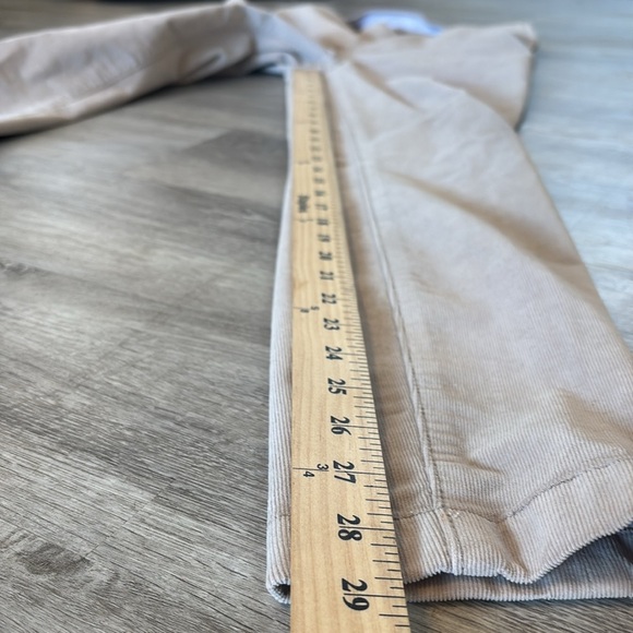 TORY BURCH Billet Leggings Pants Micro Corduroy Side Zipper Skinny Tan Size 29 - Picture 6 of 11
